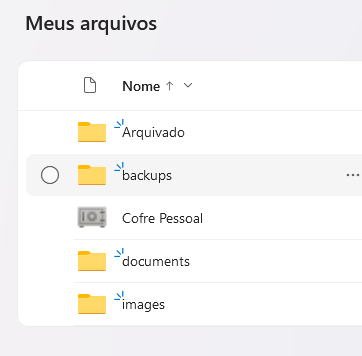 Pasta principal do onedrive