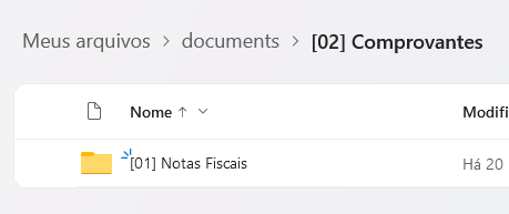 Subpasta espec[ifica do onedrive
